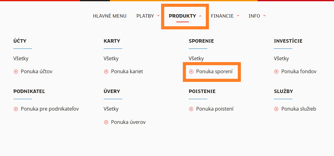 Založenie mSporenia v internet bankingu - krok 1 Založenie mSporenia v internet bankingu - krok 1