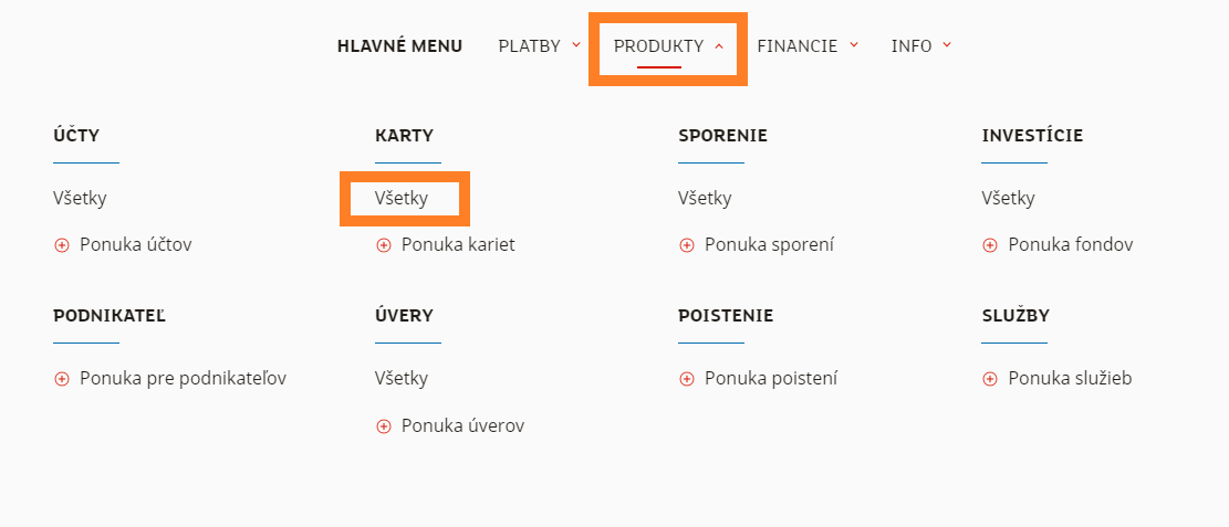 Zmeniť limity na karte